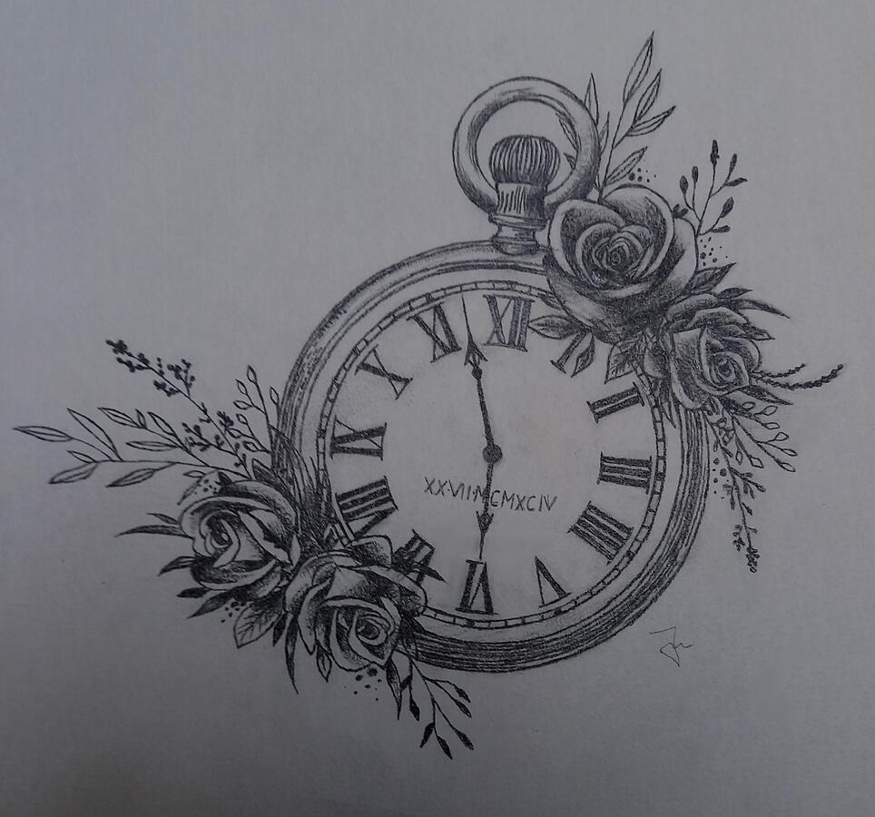 Clock Tattoo Design
